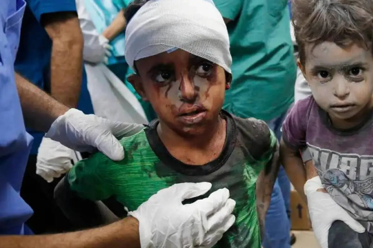 Gaza children injured in bombings