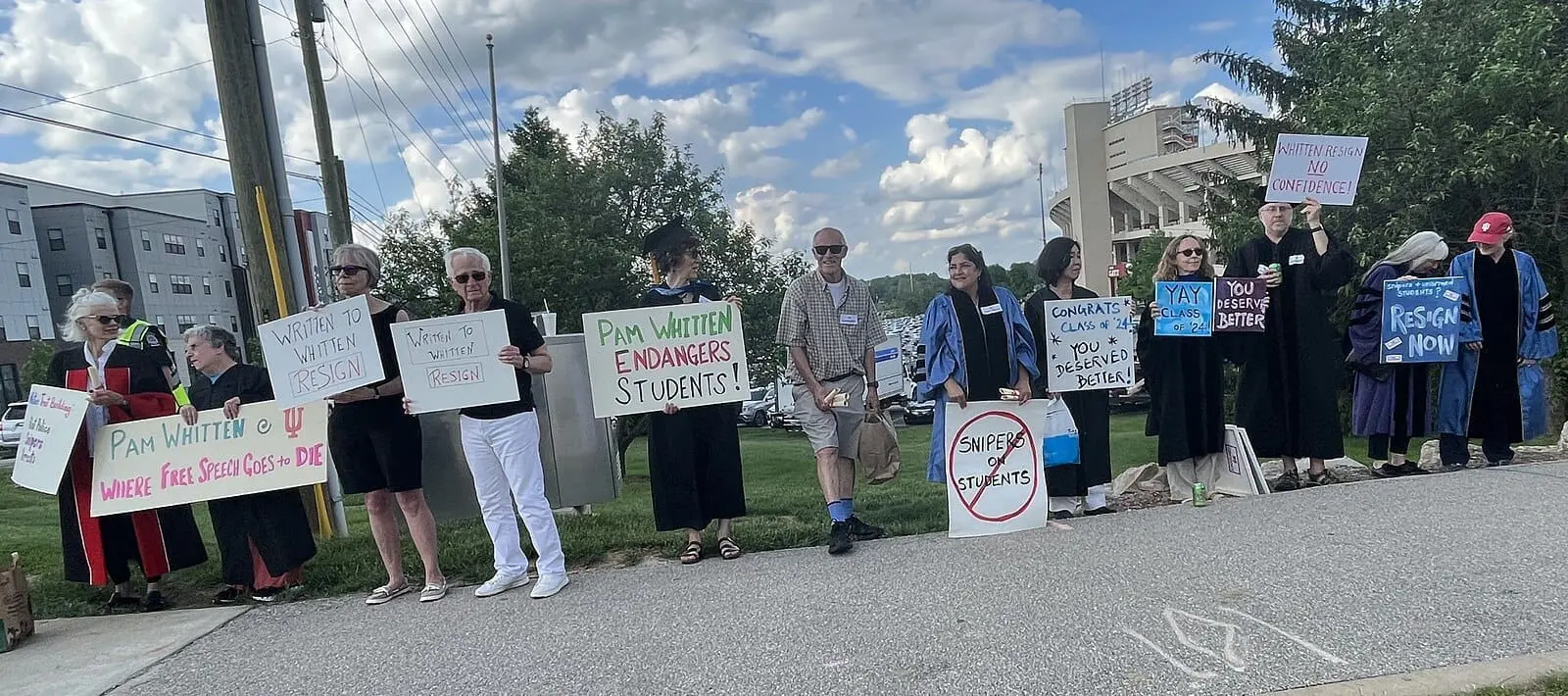 US military aid to Israel wont end. Pro-Palestinian protestors in Indiana University Bloomington on May 4, 2024. This picture were taken at the intersection of 17th street and Dunn street near Memorial Stadium.