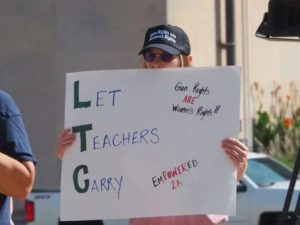 Women's gun rights advocates attend a Second Amendment March event outside the Michigan Capitol Building on Sept. 19, 2024. |