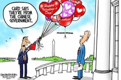 Spy balloons cartoon