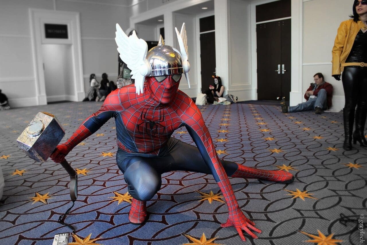 2024 presidential election candidate tech guru dressed as Spider-Man dressed as Thor