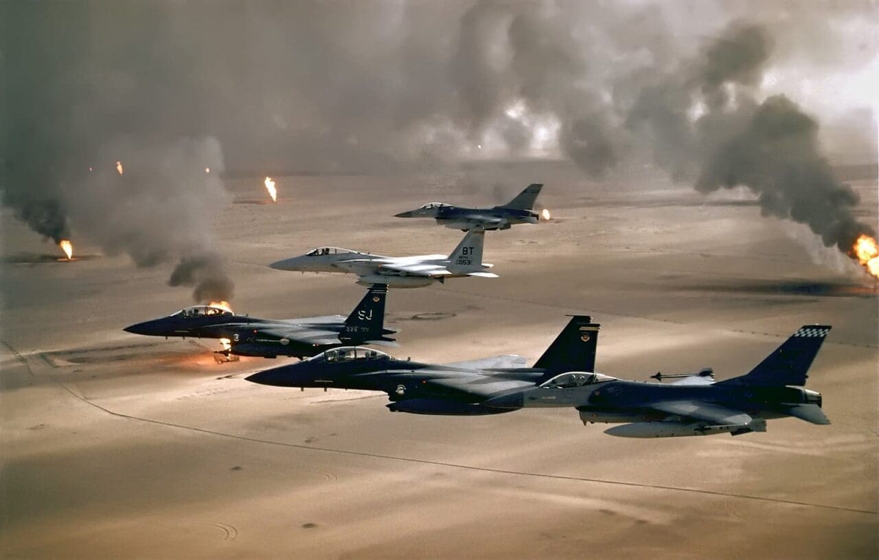 Fighter jets of operation desert storm war