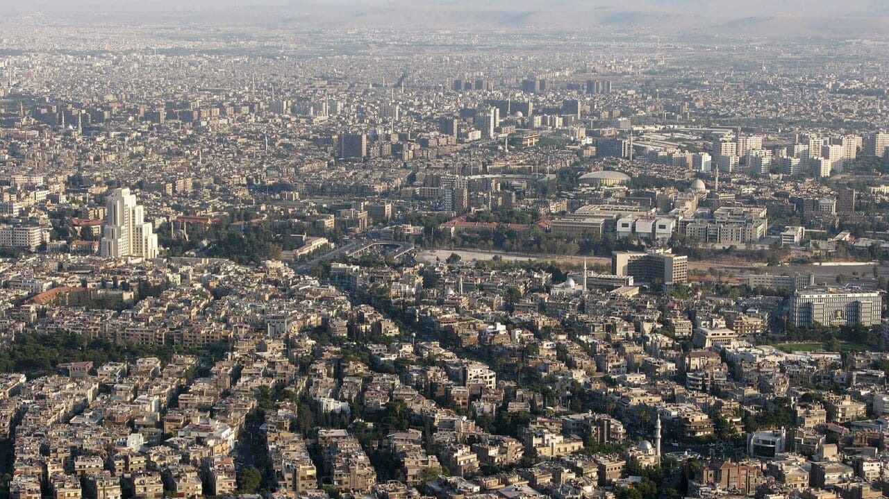 Aerial view of Damascus syria