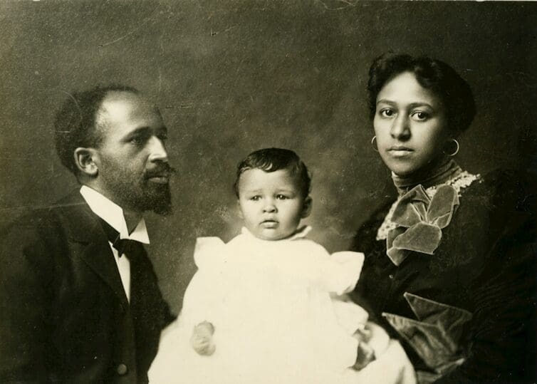 Black and white photo of W.E.B. Dubois and family