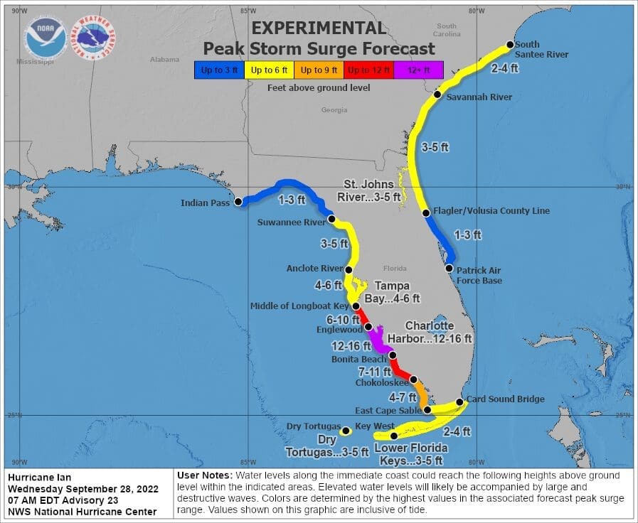 Category 6 hurricanes are here. National weather service map