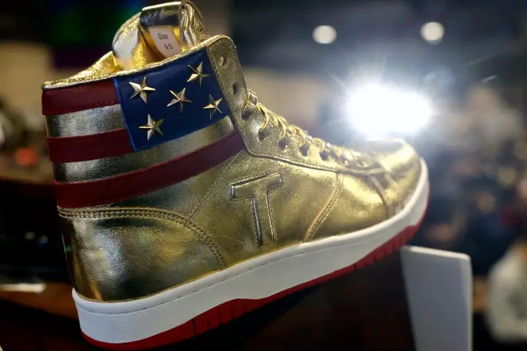 Trump unveiled new sneakers he's selling in philly.
