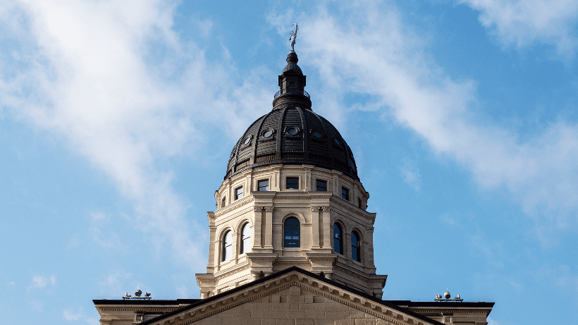 The brass dome that sits on top of the Kansas Statehouse