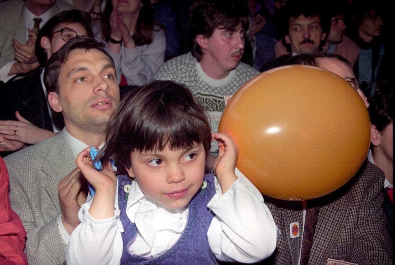 Victor Orban with his daughter