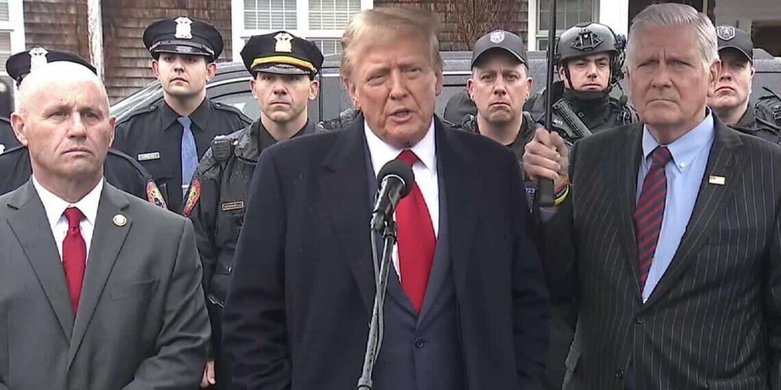 Trump speaking at the wake of slain nypd officer, johnathan diller