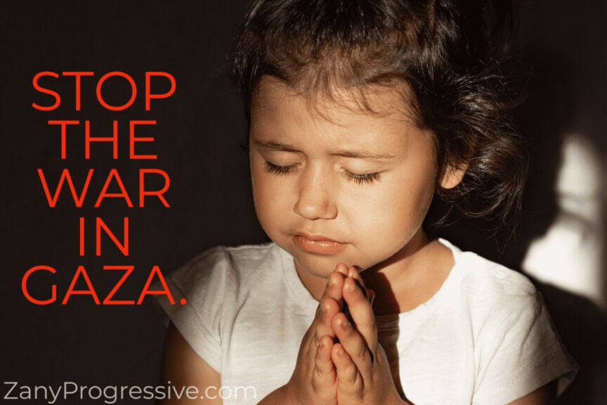 A small child kneeling with eyes closed and hands in prayer