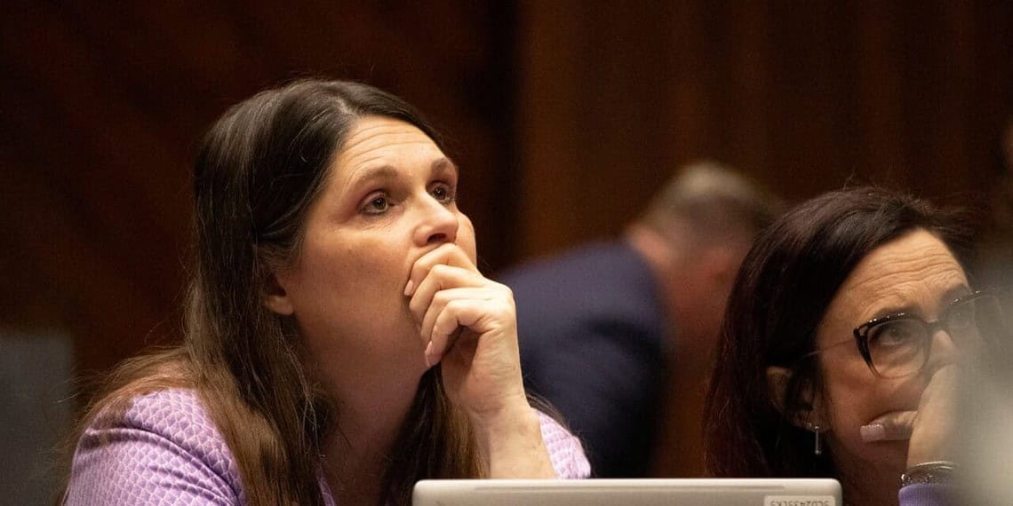 Rep. Stephanie stahl hamilton, d-tucson, watches the voting on her house bill 2677, which repeals a near-total abortion ban that was recently upheld by the arizona supreme court. On april 24, 2024, democrats in the arizona house of representatives joined with a handful of republicans to force a vote on the bill, which passed 32-28.