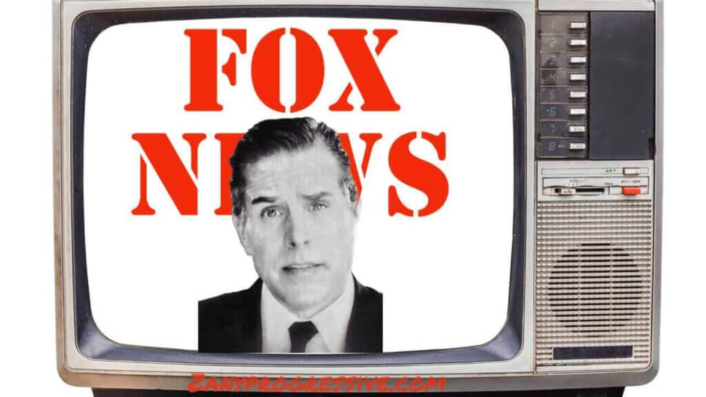 Hunter biden on a television screen in front of fox news title