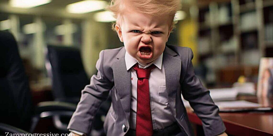 Baby donald trump was very angry