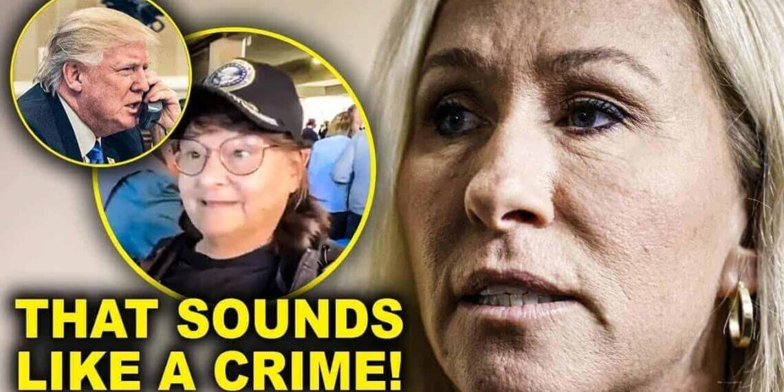 Marjorie taylor green, donald trump, and a trump supporter