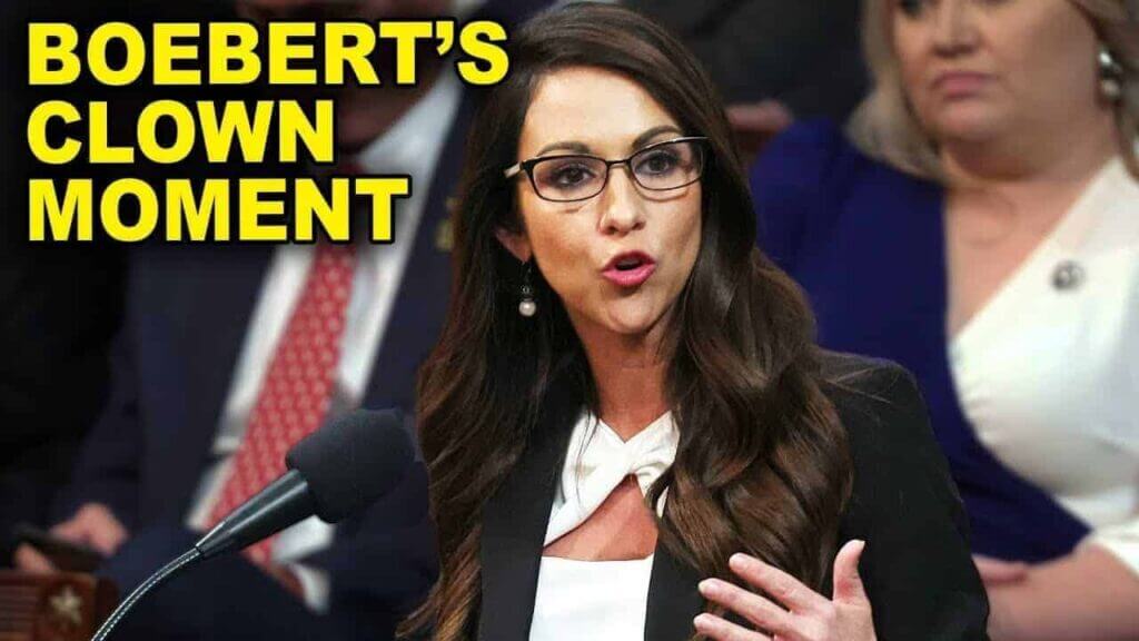 Lauren boebert speaking at a mic