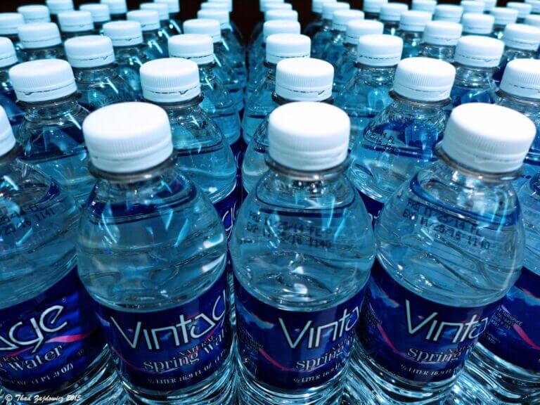Bottled water close up