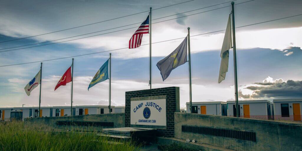 The front entrance of the u. S. Military commission court at guantánamo bay, cuba