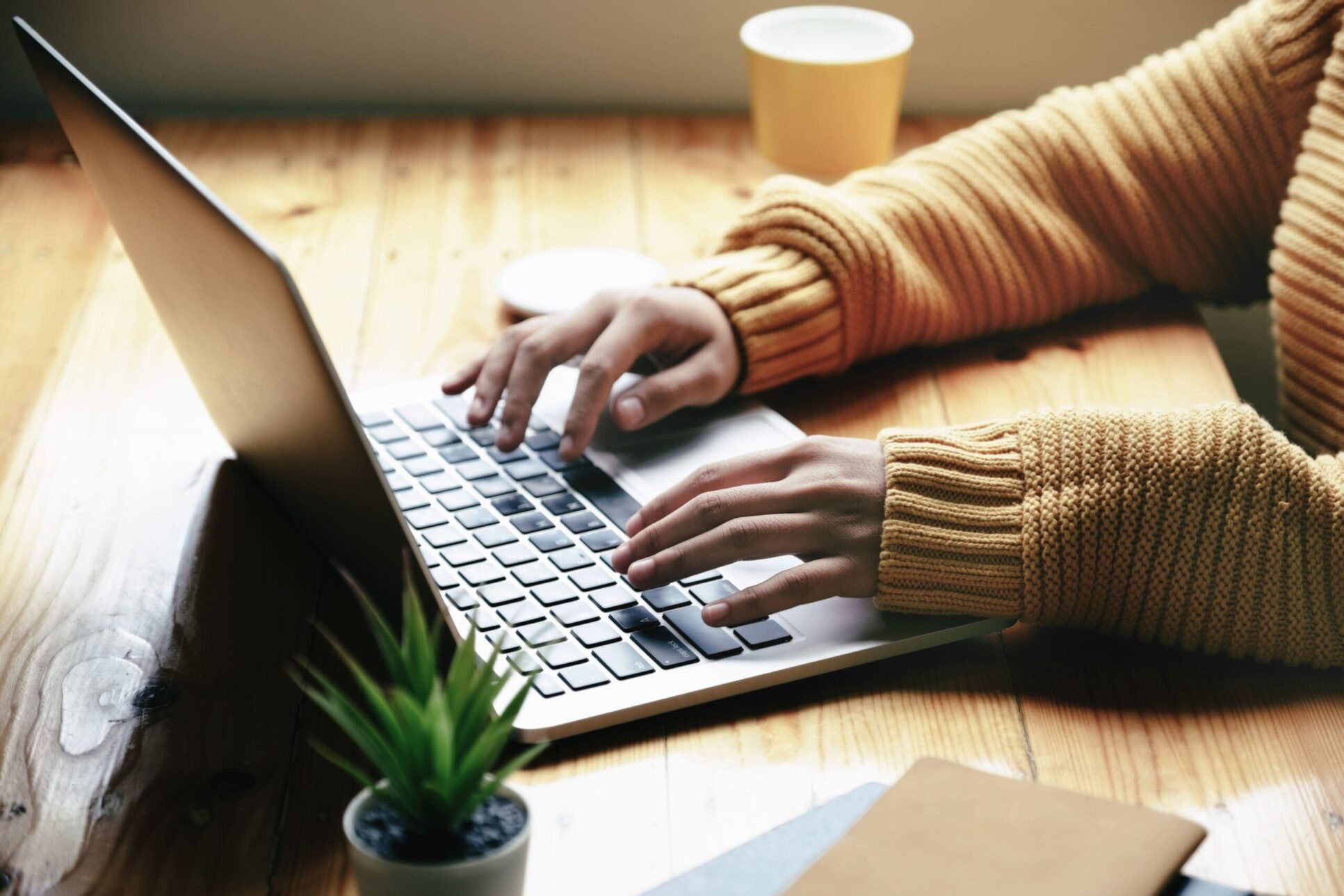 freelance concept,female using computers to design work as ordered by customers