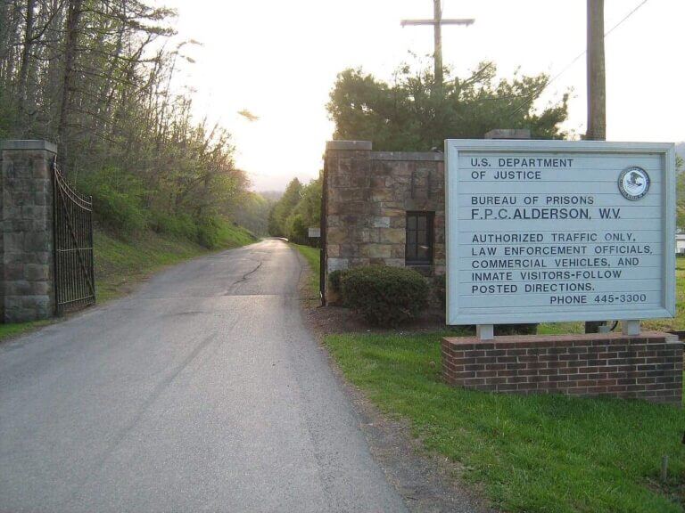 Federal prison camp entrance