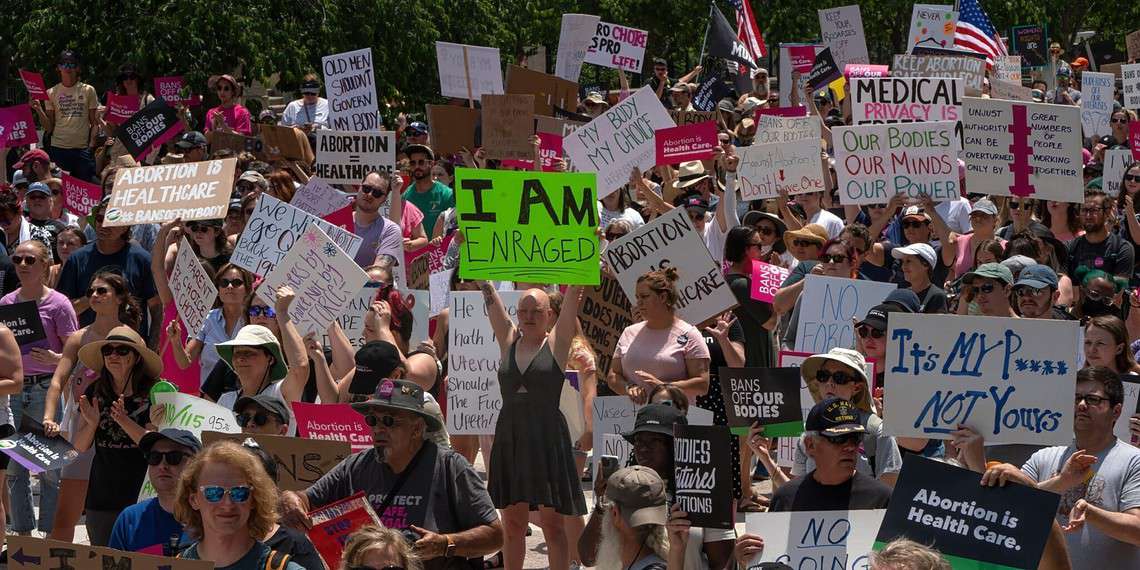 An june 2024 abortion rally in downtown nashville took protesters on a route to the state capitol and the federal courthouse.