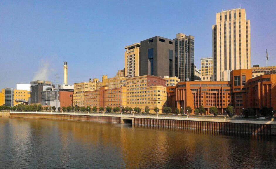 Energy systems: downtown st. Paul minnesota riverfront