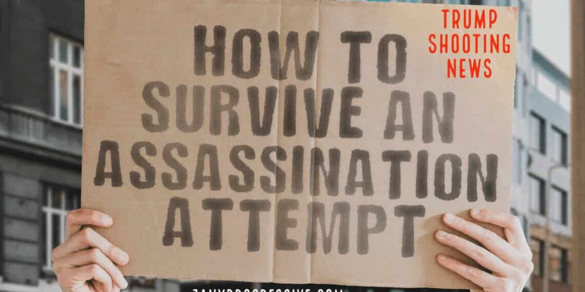 Cardboard sign that says how to survive an assassination attempt