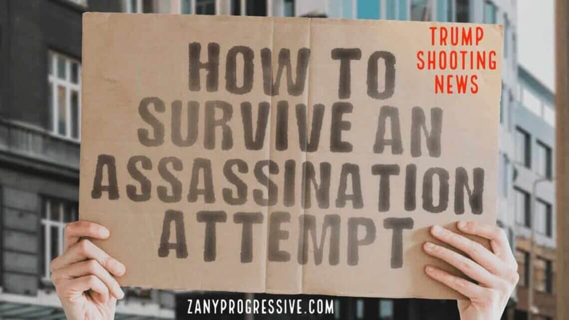 Cardboard sign that says how to survive an assassination attempt