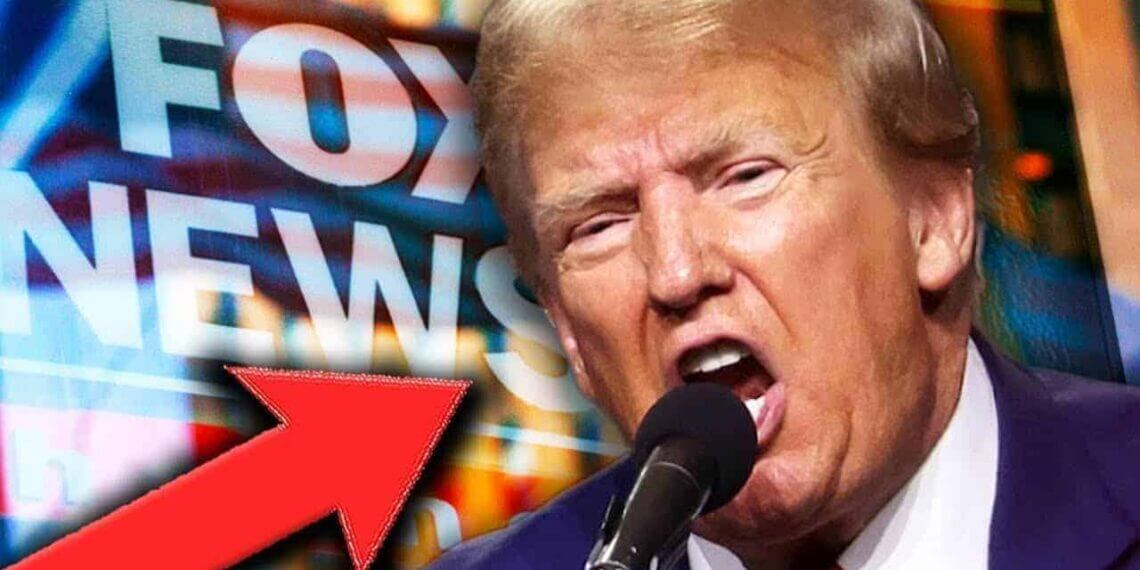 Donald trump with fox news studio behind him