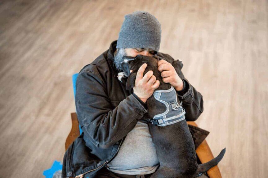 Homeless man at the new utah shelter