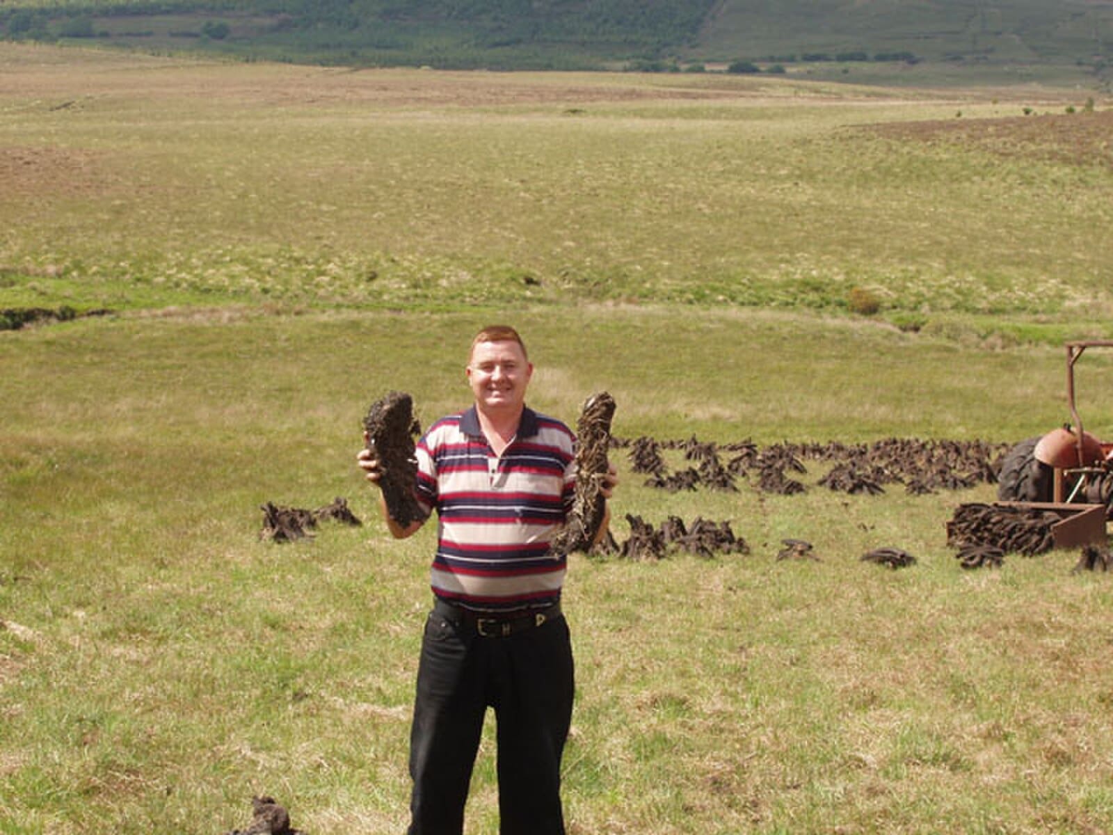 A farmer with peat