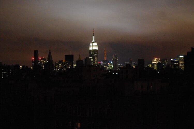Blackout in New York after Hurricane Sandy