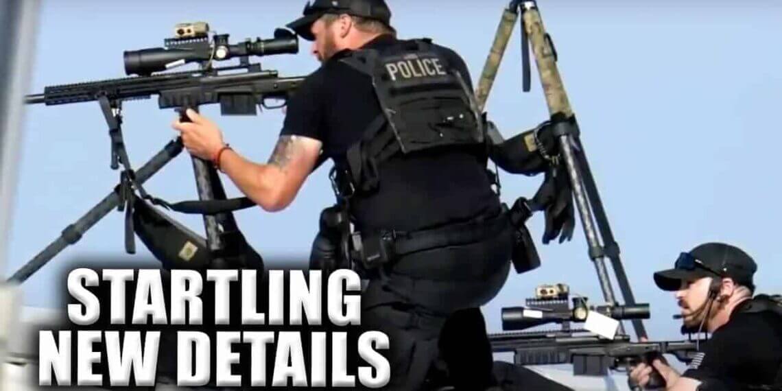Police snipers on a rooftop