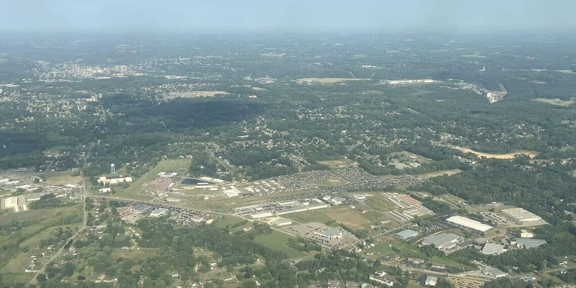 Aerial photo of trump assassination rally in butler county, pa
