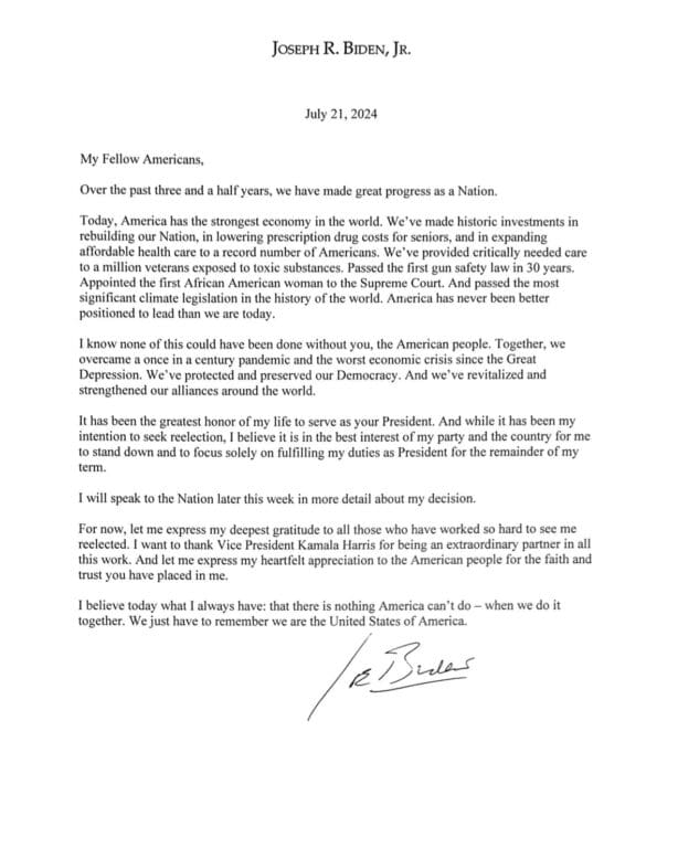 Biden letter