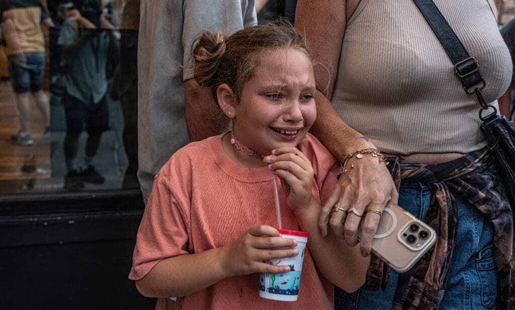 On Nashville’s Lower Broadway, a little girl was frightened by a group of Neo-Nazis.