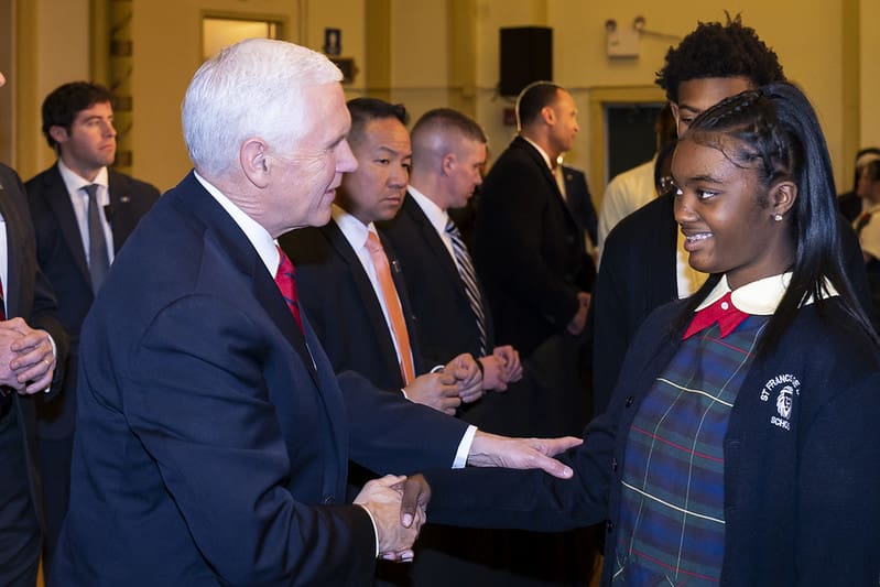 Mike Pence delivers remarks on school choice, universal school vouchers. Official White House photo