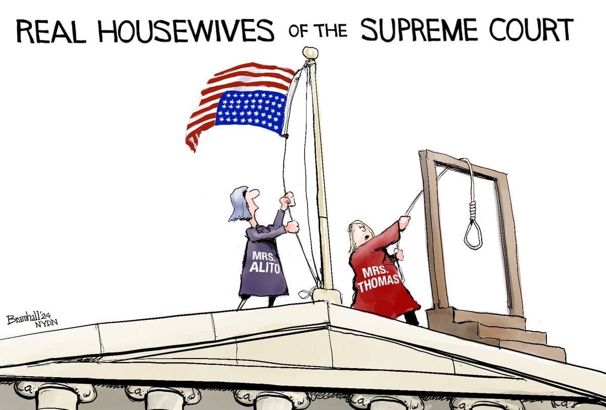 Wives of Supreme court justices political cartoon 