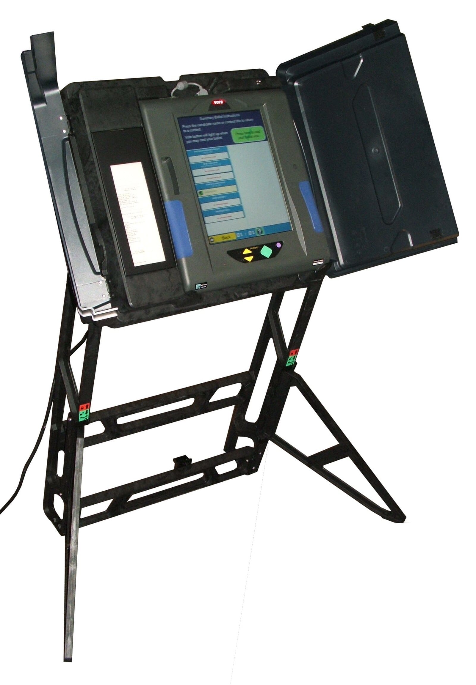 Electronic voting machine. DOJ claims voting machines in Wisconsin weren't accessible.