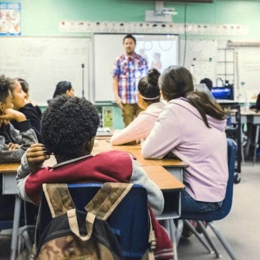 Students in a classroom in france