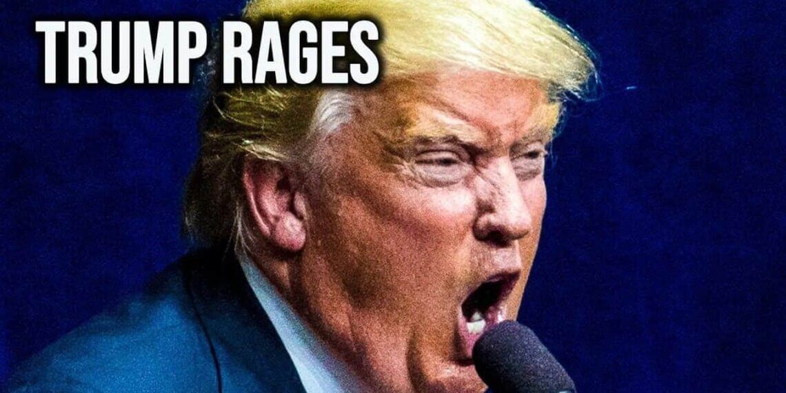 Donald trump screaming into a microphone