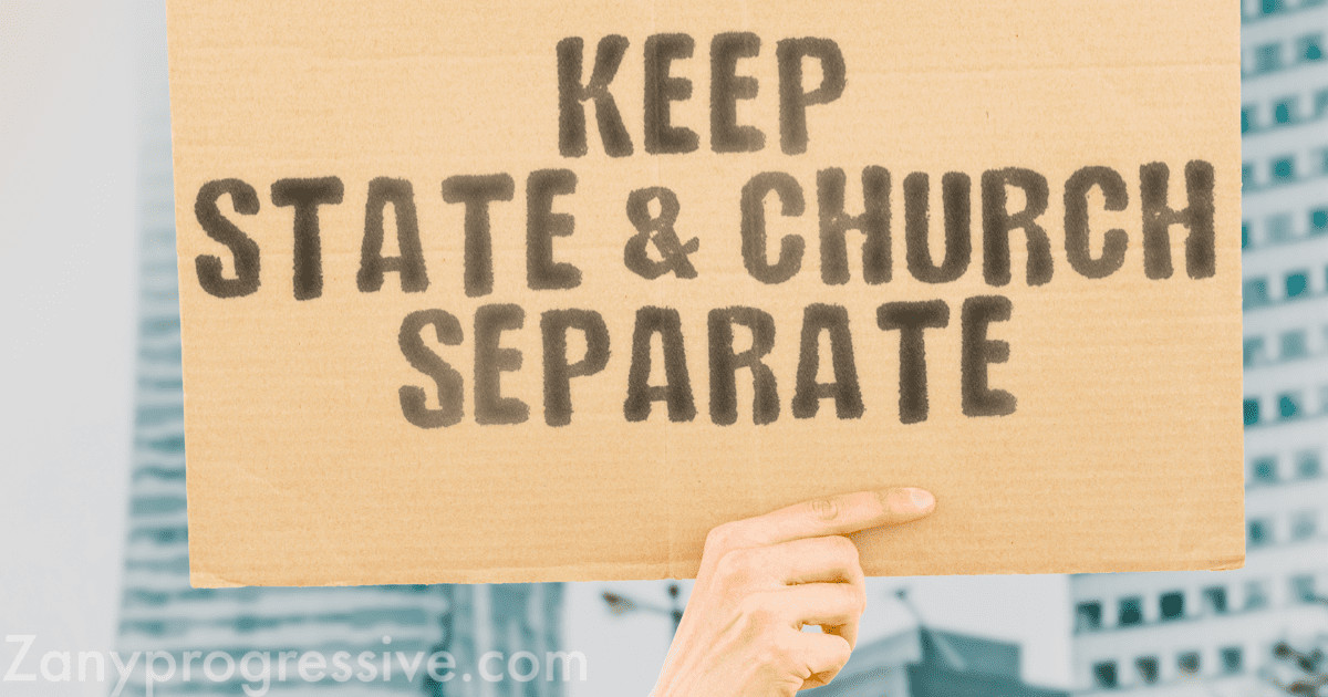 Government and faith: a sign that says keep state and church separate