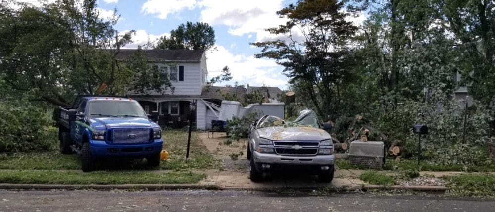 The 2021 tornado damaged homes and property in Montgomery County, Pennsylvania 