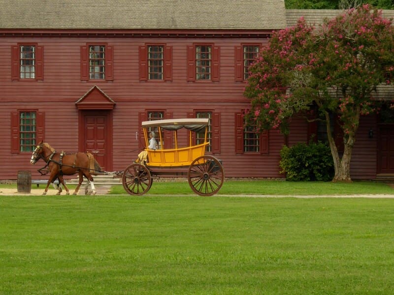 Immigration policy of the colonial era. A horse drawn carriage.