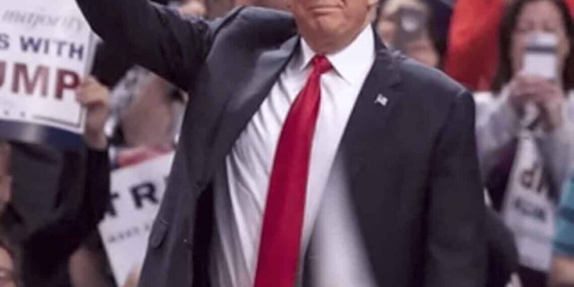 President donald teump at a rally in 2017.