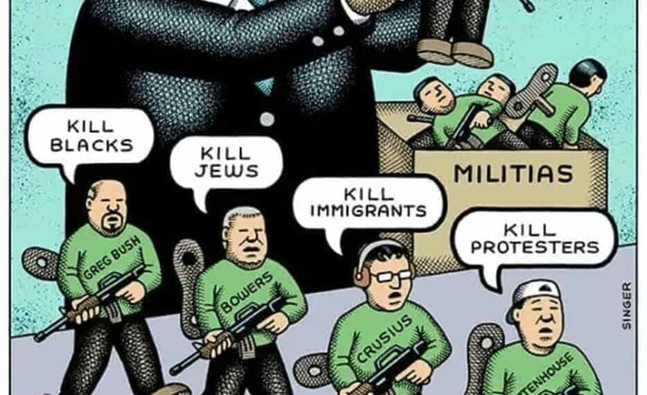 Donald trump winds up his little soldiers to kill the “others”