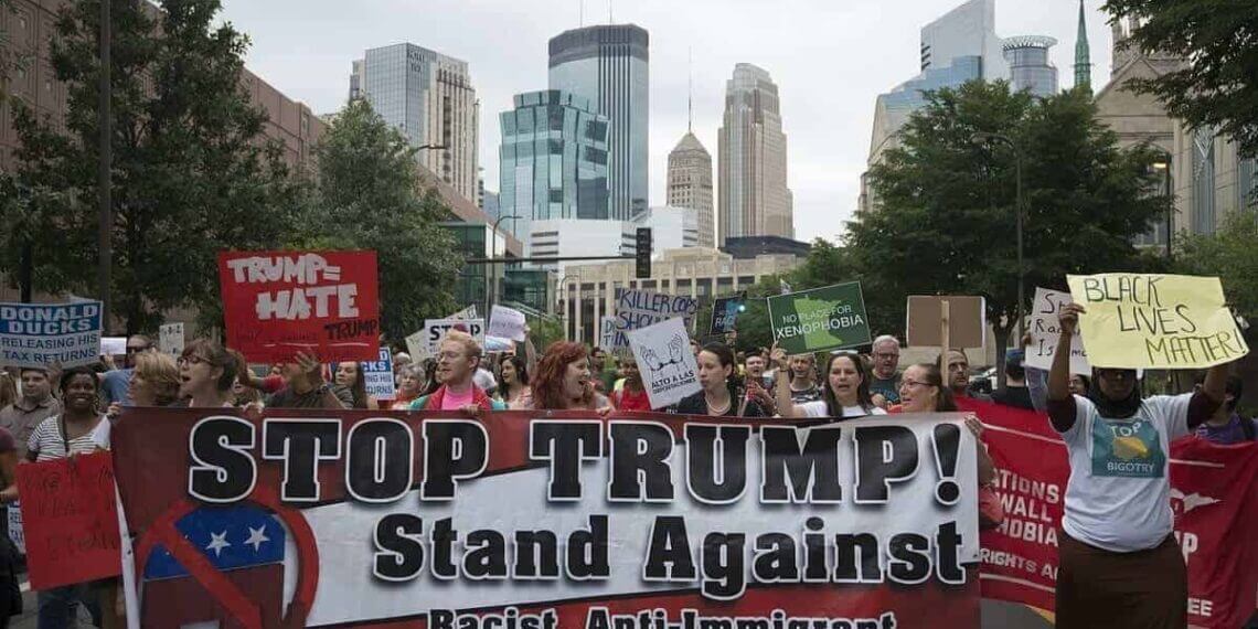Authoritarian protest against trump’s racist-anti-immigrant commentary