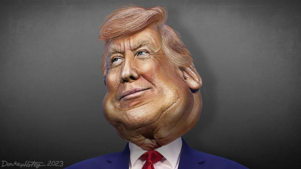 Caricature of Donald Trump