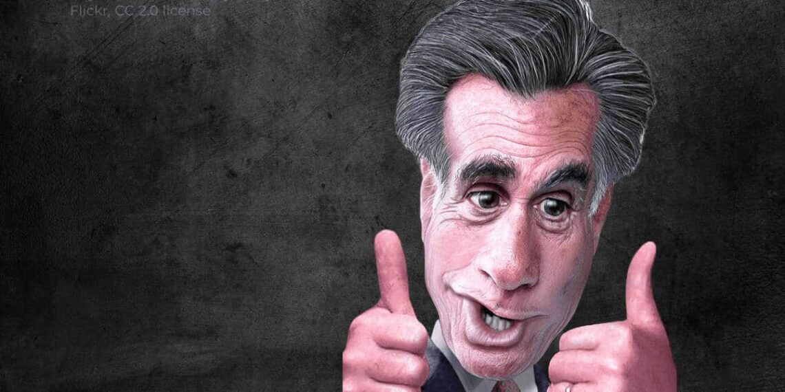 Caricature of mitt romney