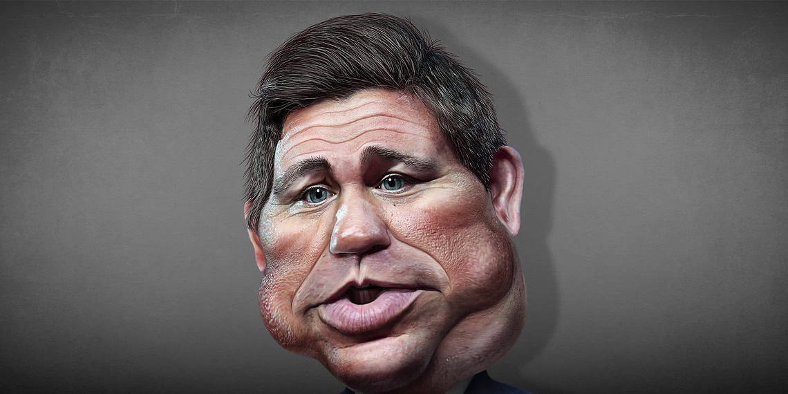 Caricature of ron desantis