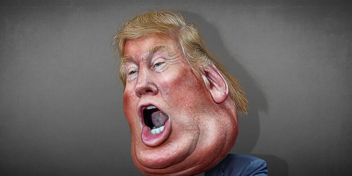 Caricature of donald trump yelling